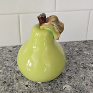Nantucket Home Ceramic Green Pear Tabletop Sculpture 5 Inch Fruit Glazed‎